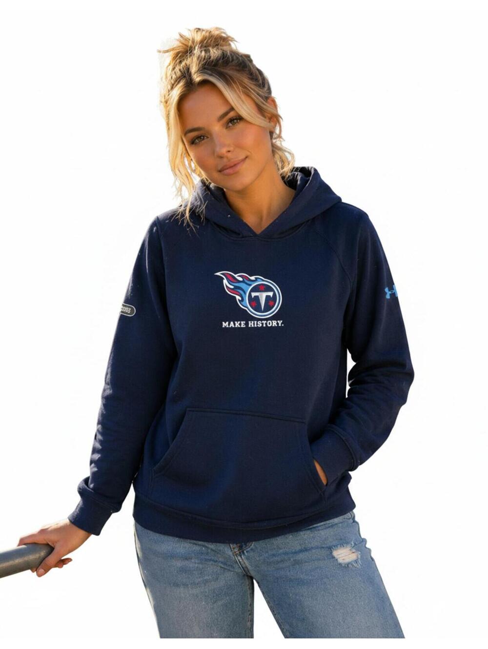 Under Armour Tennessee Titans Navy NFL Hoodie YXL Loose Fit